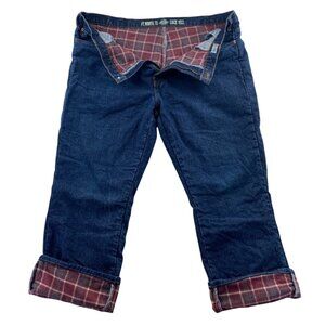 Dickies Men's Flannel-Lined Jeans 42x29 Hemmed Blue Denim Jeans Relaxed Straight